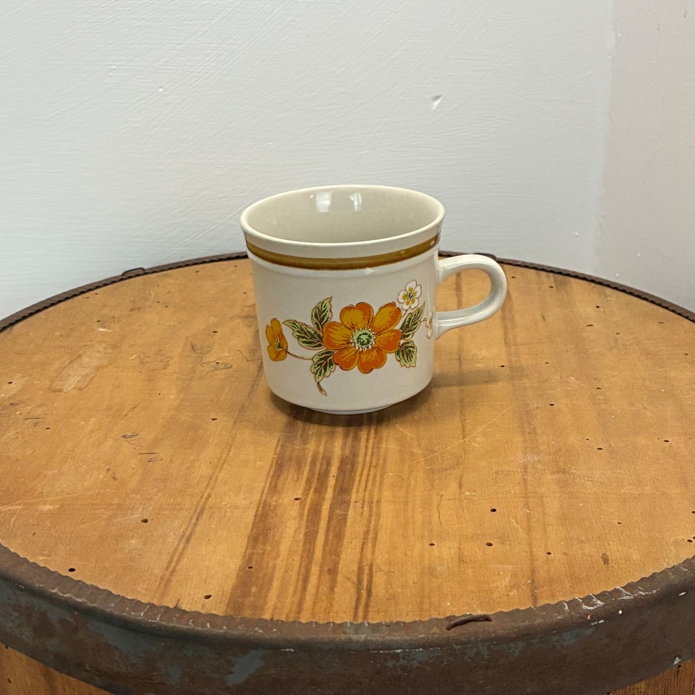 Hallkraft Mikasa Artisan Splendrous KA102 Japan Ceramic Mug Orange Floral Design